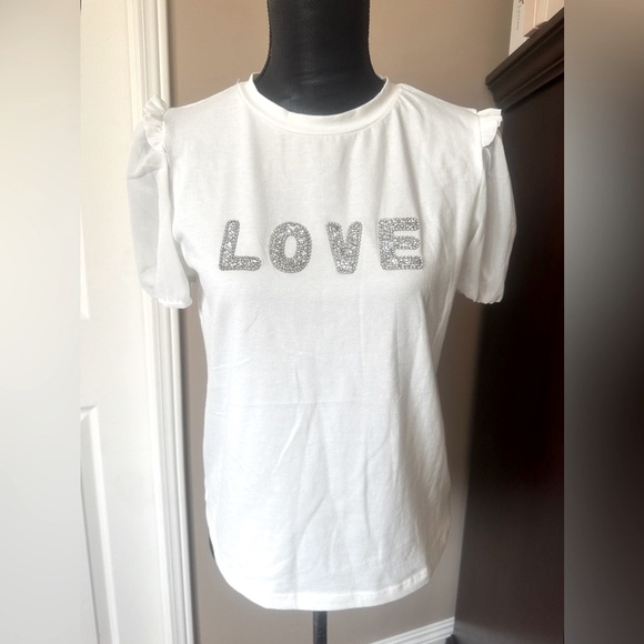 ONTWELFTH Rhinestone LOVE T-Shirt - Picture 10 of 10